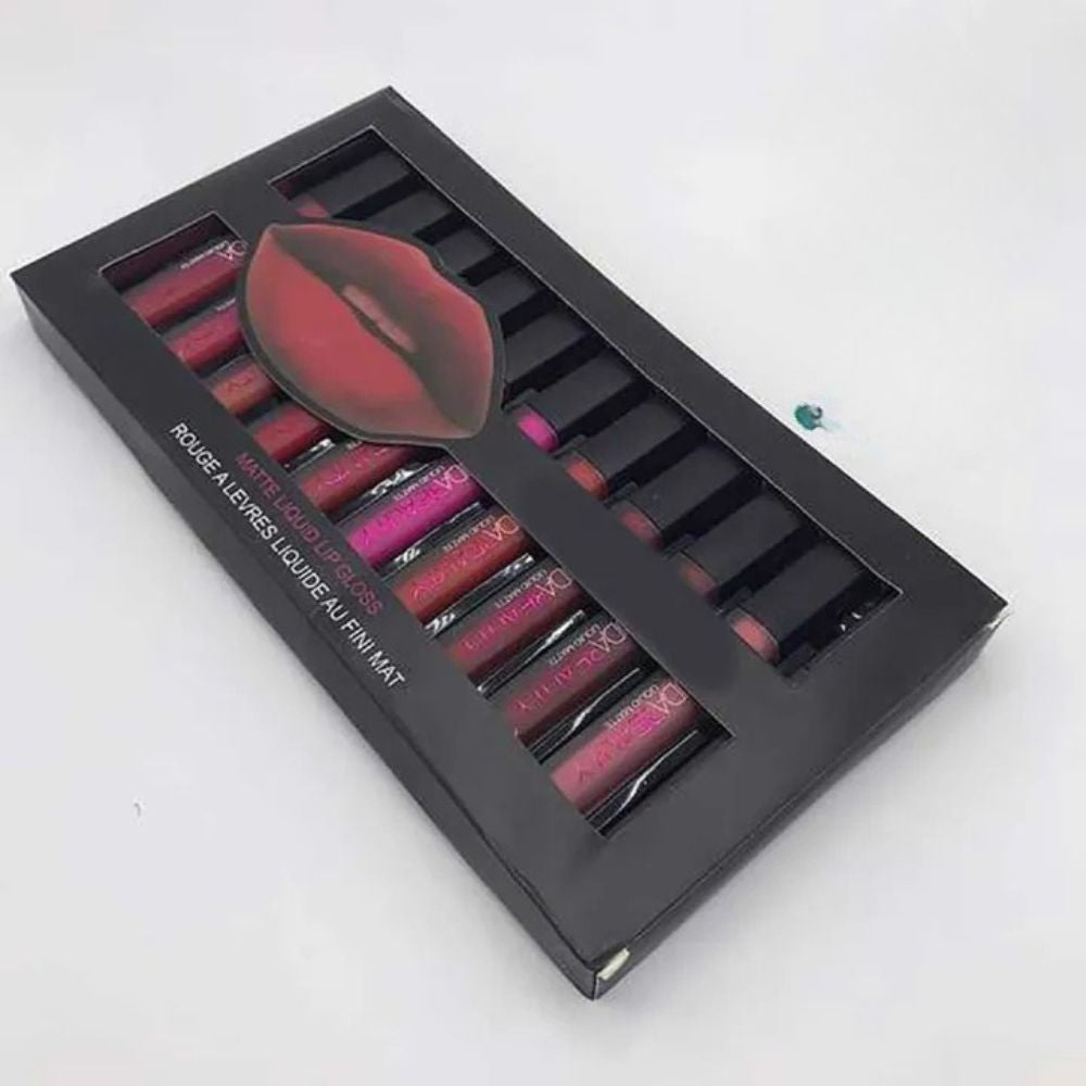 Set of lip glosses in a black box with a white background
Huda Beauty
Matte lipstick
Liquid matte
Long lasting lipstick
Waterproof lipstick
Original Huda Beauty
Lip color
Lip stain
Lip makeup
Beauty cosmetics
Matte lip gloss
Smudge proof lipstick